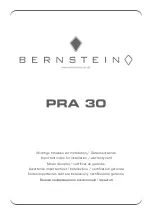 Preview for 1 page of BERNSTEIN PRA 30 Important Notes For Installation & Warranty Card