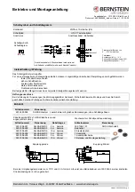 Предварительный просмотр 9 страницы BERNSTEIN SHS3 KA Series Installation And Operating Instructions Manual