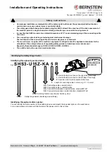 Предварительный просмотр 11 страницы BERNSTEIN SHS3 KA Series Installation And Operating Instructions Manual