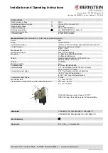 Предварительный просмотр 17 страницы BERNSTEIN SHS3 KA Series Installation And Operating Instructions Manual