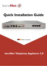 Предварительный просмотр 1 страницы BeroNet Telephony Appliance Quick Installation Manual