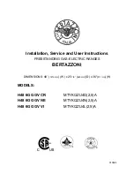 Bertazzoni H48 6G GGV VI Installation, Service And User Instructions Manual preview