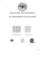 Preview for 1 page of Bertazzoni MAS48 6G DFS XT Installation, Use & Care Manual