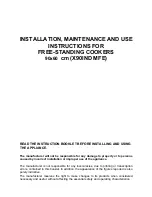 Bertazzoni W90IND MFE Installation, Maintenance And Use  Instructions preview