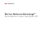 Bertec Balance Advantage Quick Reference Manual предпросмотр