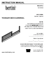 Предварительный просмотр 1 страницы Bertini TODDLER BED GUARDRAIL DA1805-5 Instruction Manual