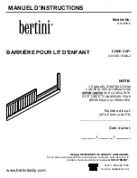 Предварительный просмотр 13 страницы Bertini TODDLER BED GUARDRAIL DA1805-5 Instruction Manual