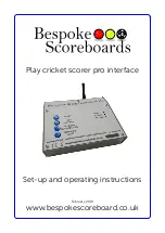 Предварительный просмотр 1 страницы Bespoke Scoreboards Play cricket scorer pro Set Up And Operating Instructions Manual