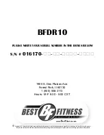 Предварительный просмотр 12 страницы Best Fitness BFDR10 Owner'S Manual