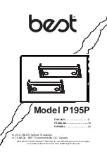 Preview for 1 page of BEST Range Hoods P195P Manual