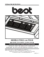 Preview for 1 page of Best PIK33 Installation Instructions Manual