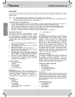 Предварительный просмотр 14 страницы Bestron AIM700 Instruction Manual