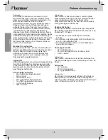 Предварительный просмотр 14 страницы Bestron DHY1705 Instruction Manual