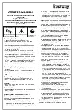 Preview for 1 page of Bestway 52179E Owner'S Manual