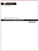 Preview for 1 page of Beta Three BA1602 User Manual