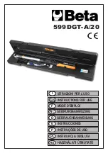 Beta 599 DGT-A/20 Instructions For Use Manual предпросмотр