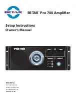 Preview for 1 page of BETAR Pro 700 Amplifier Setup Instructions Owner'S Manual