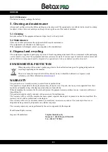 Предварительный просмотр 11 страницы Betax PRO DBB0208 Operating Instructions Manual