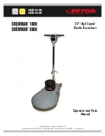 BETCO CREWMAN 1600 Operator And Parts Manual предпросмотр