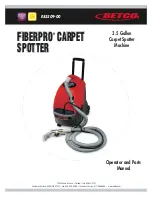 BETCO E85509-00 fiberpro Operator And Parts Manual preview