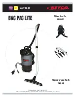 Предварительный просмотр 1 страницы BETCO E85903-00 BAC PAC LITE Operator And Parts Manual