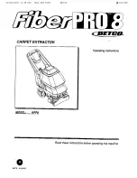 Preview for 2 page of BETCO FiberPRO 8 BFP8 Operating Instructions Manual