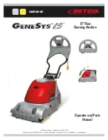 Preview for 1 page of BETCO GeneSys 15 Operator And Parts Manual