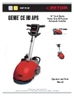 Preview for 1 page of BETCO GENIE CE HD APS Operator And Parts Manual