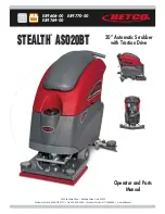 BETCO STEALTH ASO20BT Operator And Parts Manual preview