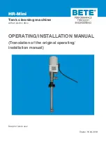 Предварительный просмотр 1 страницы BETE HR-Mini Operating & Installation Manual