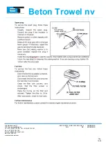 Предварительный просмотр 16 страницы Beton Trowel BTCS500 Instruction Manual