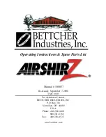 Preview for 1 page of BETTCHER INDUSTRIES AirShirz Operating Instructions And Spare Parts List