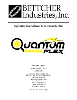 Предварительный просмотр 1 страницы BETTCHER INDUSTRIES Quantum Flex 1000 Operating Instructions/Spare Parts List