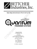 Предварительный просмотр 1 страницы BETTCHER INDUSTRIES Whizard Quantum Series Operating Instructions & Parts List Manual