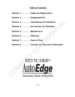 Preview for 3 page of Bettcher AutoEdge Operating Instructions/Spare Parts List