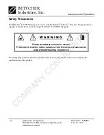 Предварительный просмотр 10 страницы Bettcher E-Z EDGE 1000 Operating Instructions Manual