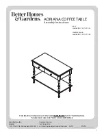 Preview for 1 page of Better Homes and Gardens ADRIANA BH17-021-399-05 Assembly Instructions Manual