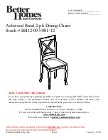 Better Homes and Gardens Ashwood Road 2-pk Dining Chairs BH12-093-001-12 Assembly Instructions Manual preview