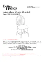 Better Homes and Gardens Autumn Lane Windsor Chair 2pk BH10-084-001-17 Manual preview