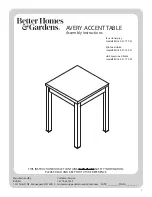 Preview for 1 page of Better Homes and Gardens AVERY BH18-021-199-30 Assembly Instructions Manual