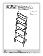 Better Homes and Gardens BEDFORD BH17-084-199-13 Assembly Instructions Manual preview