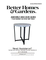 Preview for 1 page of Better Homes and Gardens BHS129900298003 Assembly And Care Manual