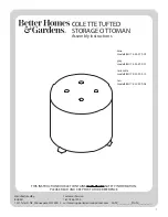 Preview for 1 page of Better Homes and Gardens COLETTE BH17-022-399-07 Assembly Instructions Manual