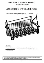 Better Homes and Gardens DELAHEY PORCH SWING TM013656W Assembly Instructions preview