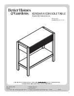 Предварительный просмотр 1 страницы Better Homes and Gardens KENDARA BH18-021-199-01 Assembly Instructions Manual