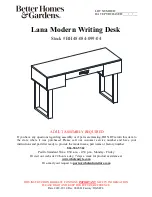 Предварительный просмотр 1 страницы Better Homes and Gardens Lana Modern Writing Desk Instruction Booklet