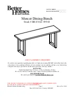 Better Homes and Gardens Mercer Dining Bench Instruction Manual предпросмотр