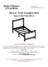 Better Homes and Gardens Mercer Twin Complete Bed BH17-084-099-34 Manual preview