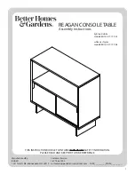 Preview for 1 page of Better Homes and Gardens REAGAN BH18-021-199-05 Assembly Instructions Manual