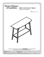 Better Homes and Gardens REED CONSOLE TABLE BH16-021-199-14 Assembly Instructions Manual предпросмотр